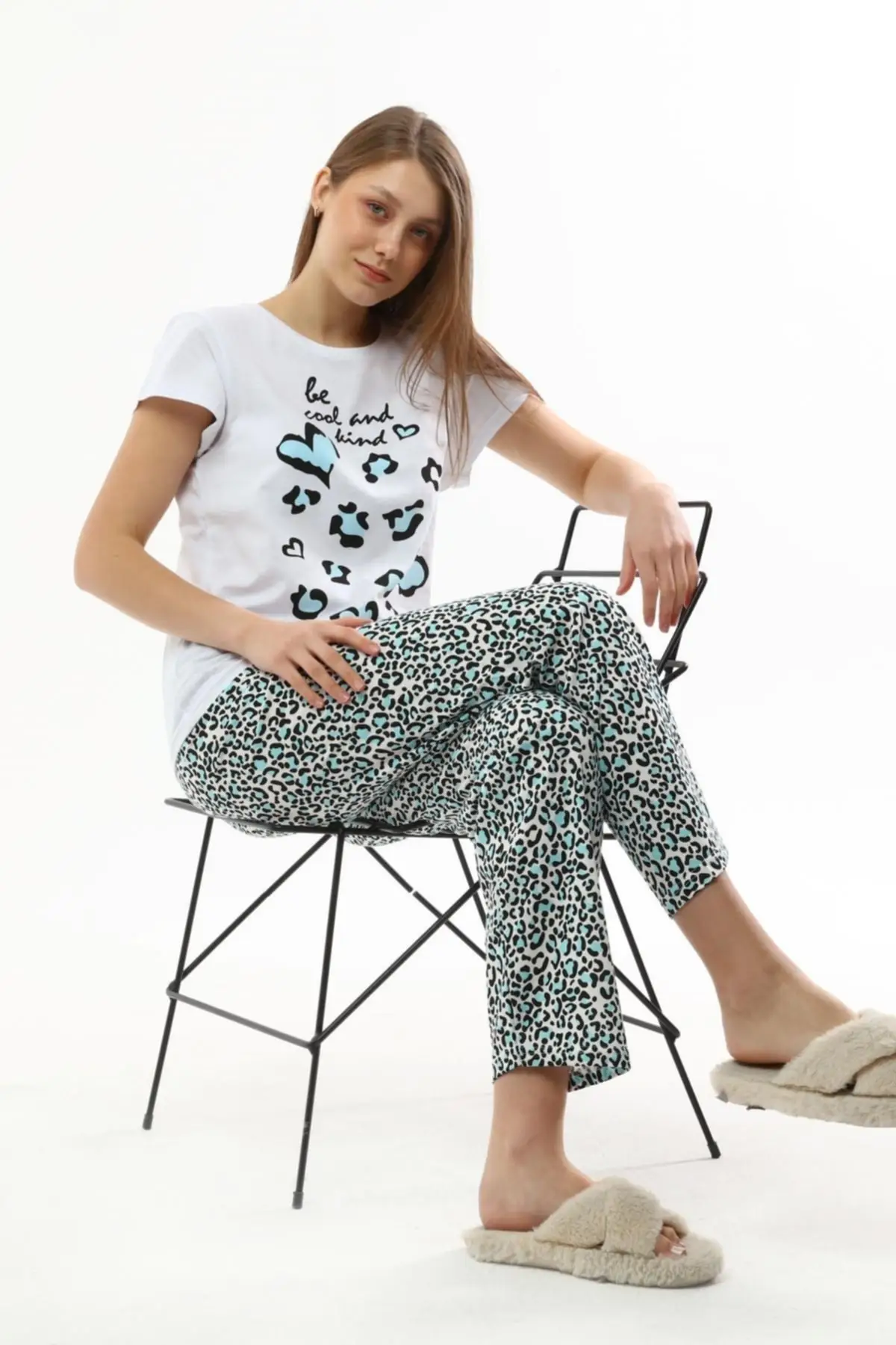 

Women's Pajamas Be Cool And Heart Pajama Set Sleep Lounge Pajamas Nightwear Sleepwear Night Suit Casual Home Clothing