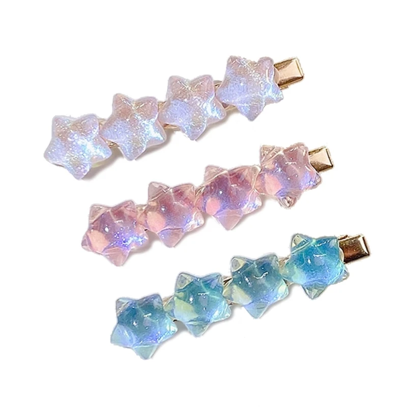 

Заколка для волос в форме звезды, женская заколка для волос из смолы с блестками в форме звезды, заколка для волос, аксессуары для укладки, головной убор для телефона