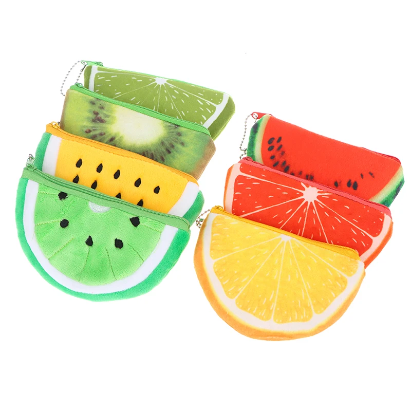 

Cute Fruit Wallet Watermelon Orange Lemon Coin Purse Plush Change Purse Money Bag Pouch Key Chain Storage Bag