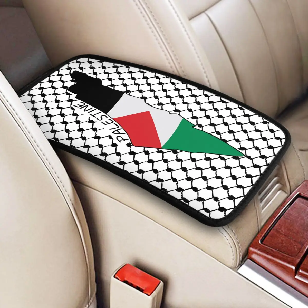 

Накладка на центральную консоль, планшетофон, карта Палестины, Kufiya Hatta, накладка на автомобильный подлокотник, традиционный коэффий, интерь...