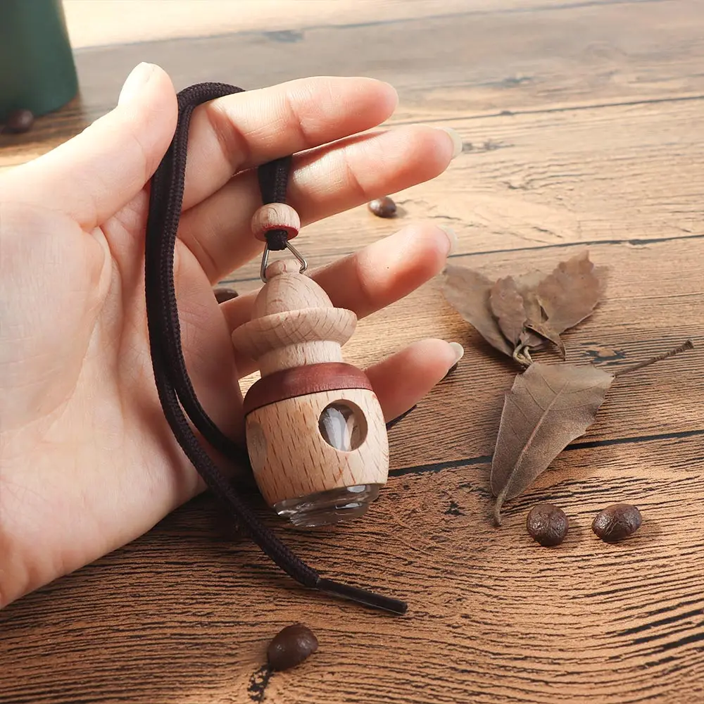 

5ml Car Hanging Perfume Bottle Air Freshener Mirror Ornament Car-styling Empty Glass Bottle For Essential Oils Diffuser Gift