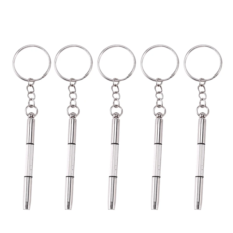 

Hot SV-500Pcs 3 In 1 Eyeglass Screwdriver Sunglass Glasses Watch Repair Tool Kit With Keychain Portable Screwdriver Tool