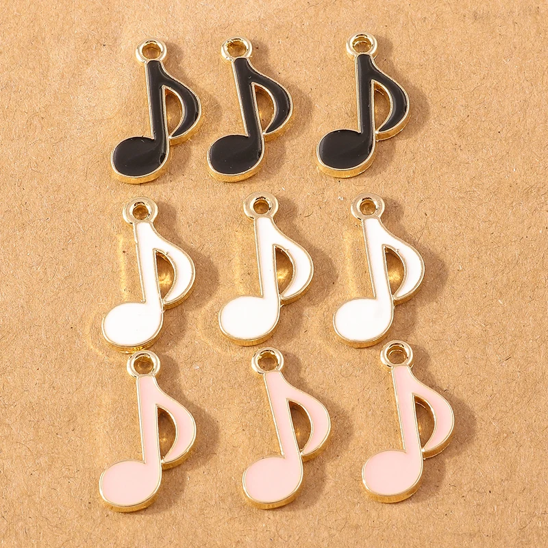 

10pcs Cute Musical Note Enamel Charms Pendants for Making DIY Drop Earrings Necklaces Handmade Bracelets Jewelry Accessory