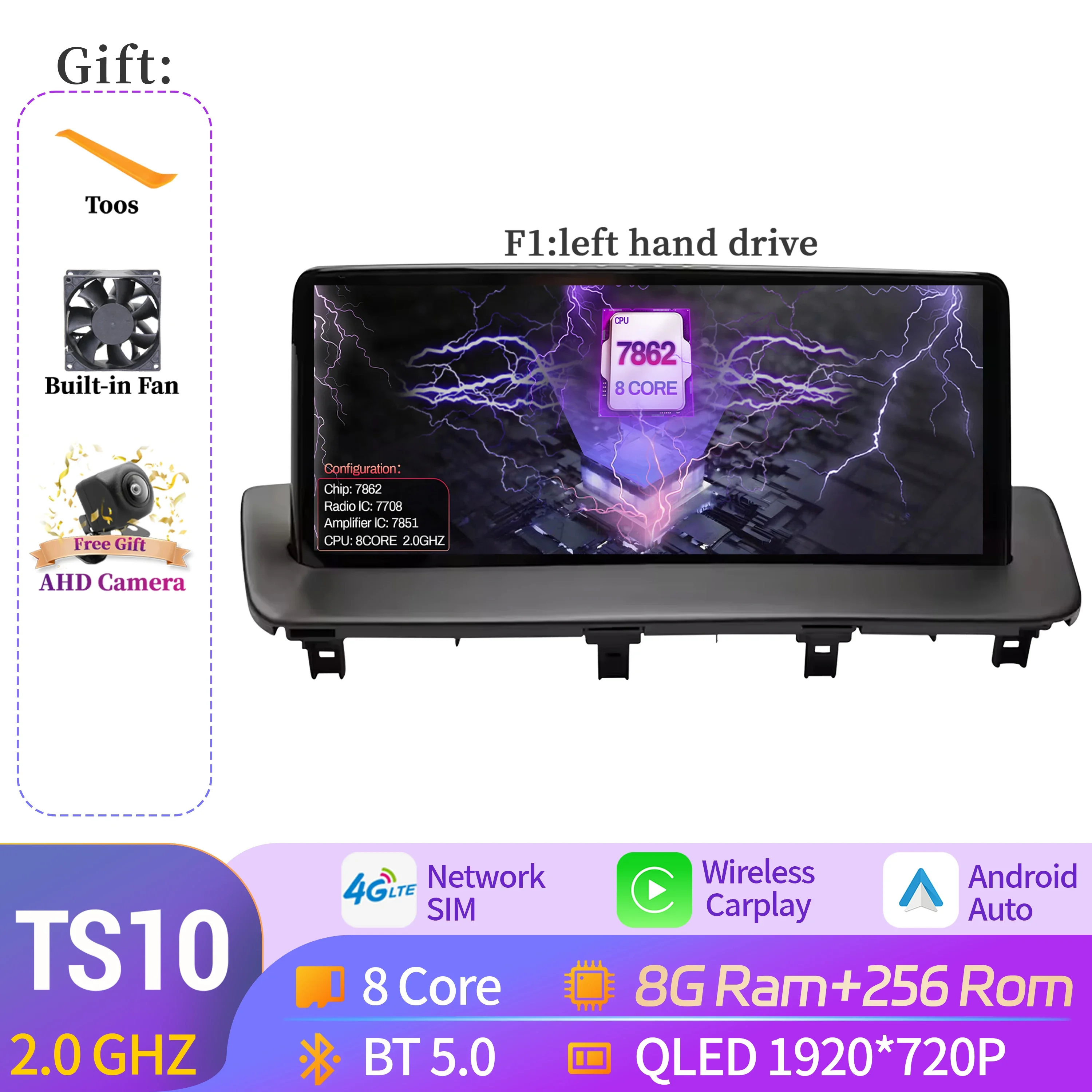 

12,3-дюймовый Android 14 для MAZDA CX-9 2016-2021, мультимедийный автомобильный радиоприемник CarPlay, автонавигация, 4G, GPS, стерео, сенсорный экран