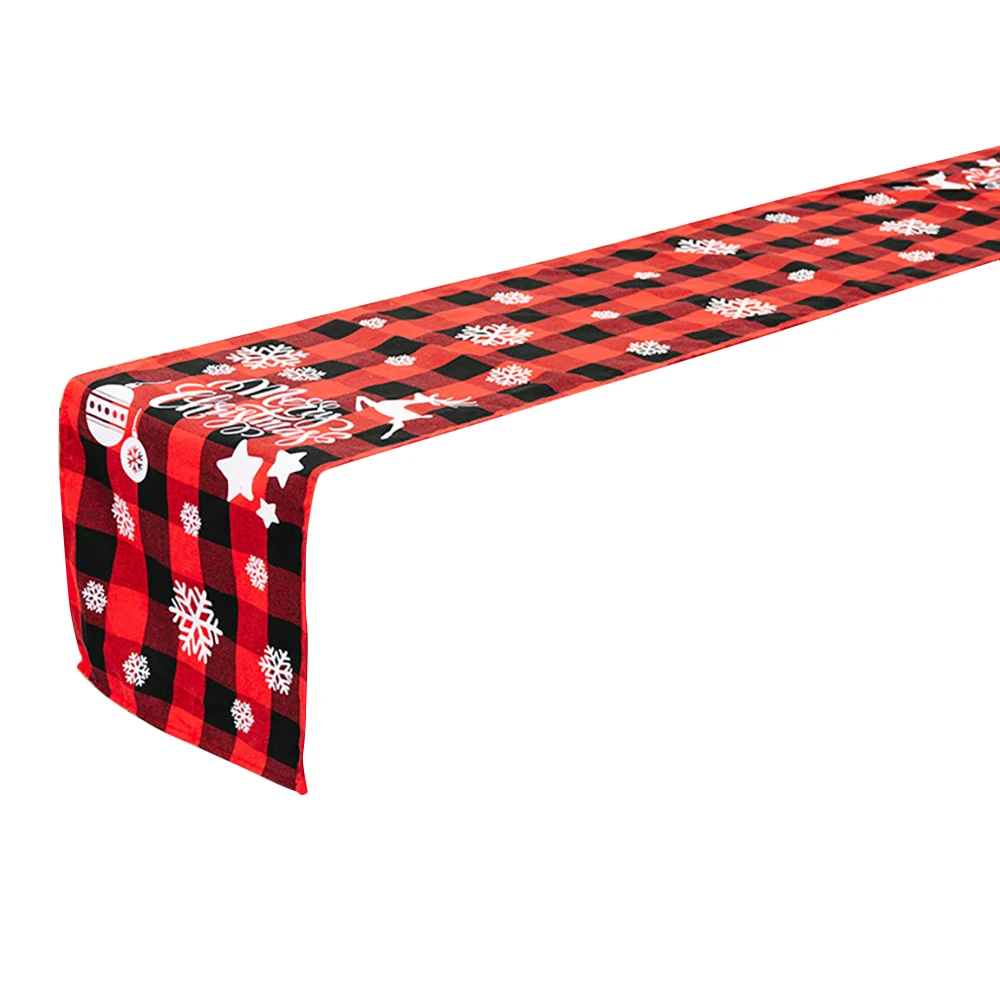 

Рождественская настольная дорожка Buffalo Check для украшения праздничного стола, семейных ужинов, уличной или внутренней вечеринки, D