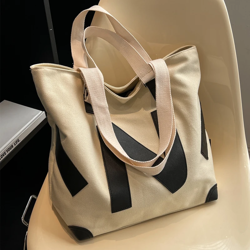 New Large Capacity Canvas Women Tote Bags Printing All-Match Casual Style High-Quality Texture Women One Shoulder Handbags