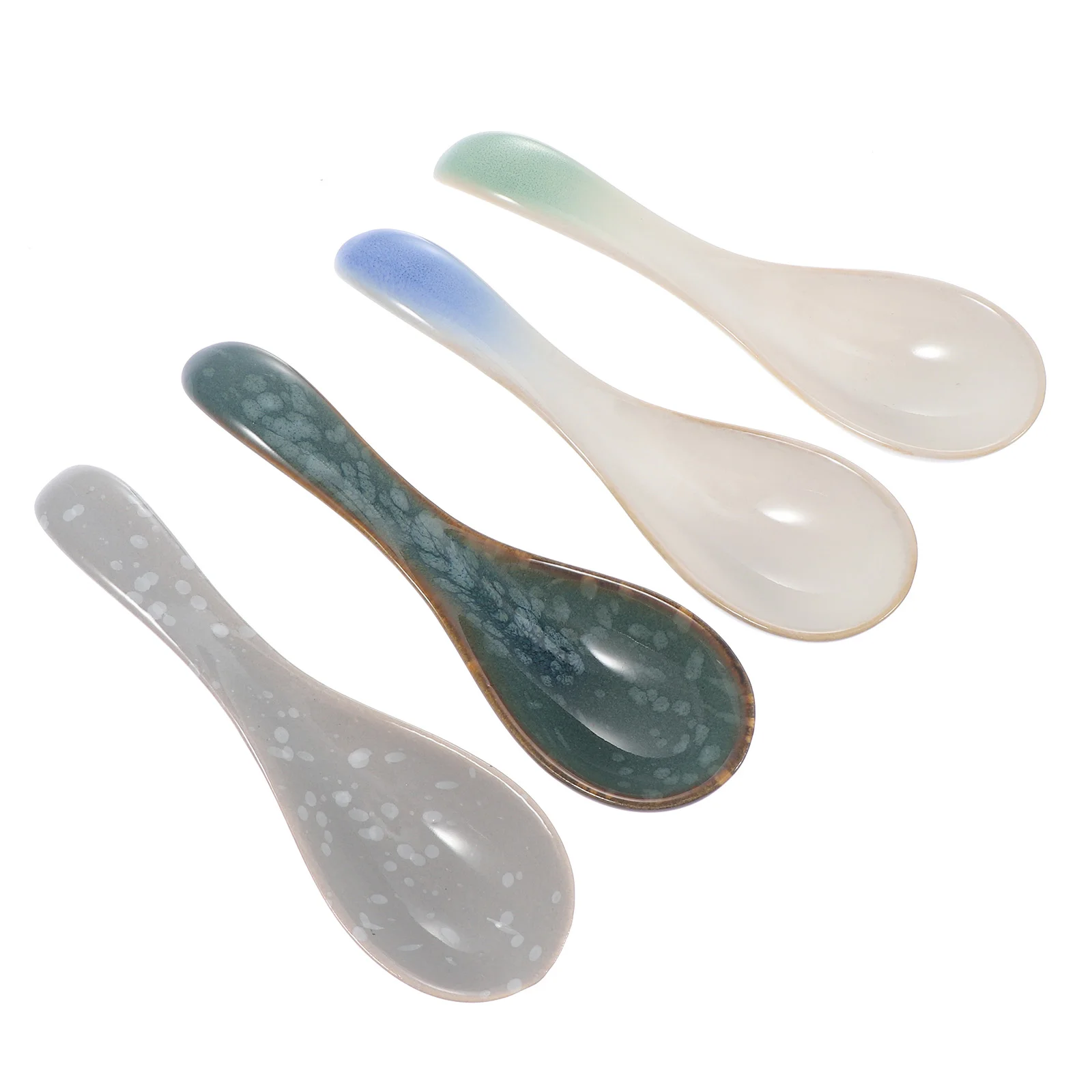 

4 Pcs Convenient Practical Household Tableware Spoons for Rice Soup Eating