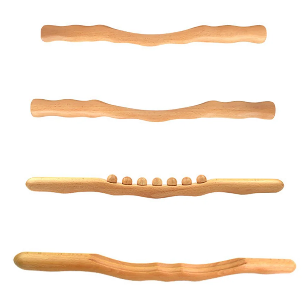 

4pcs Rod Wood Portable Massaging Bar Scraping Rod Scraping Stick Tool Massaging Stick