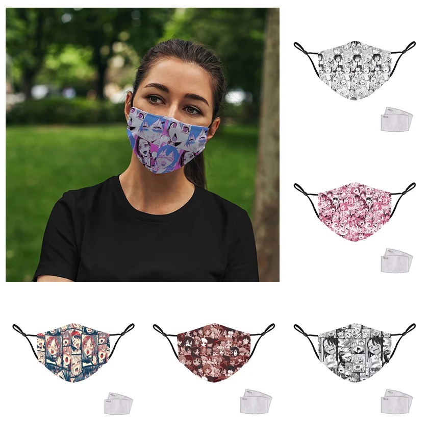 Мультяшная аниме маска для лица мужчин и женщин фильтры PM2.5 Пылезащитная улицы