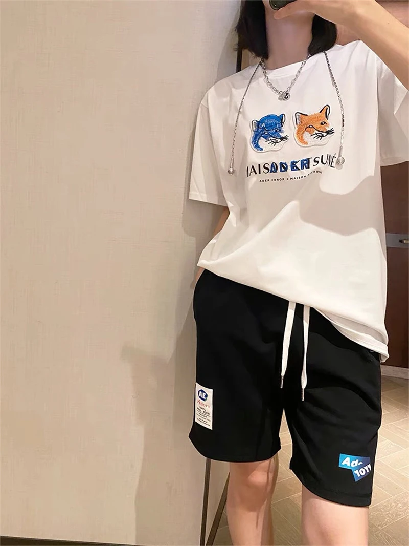 

Двухсторонняя вышивка с животными Ader 2021ss, Корейская версия пары с короткими рукавами