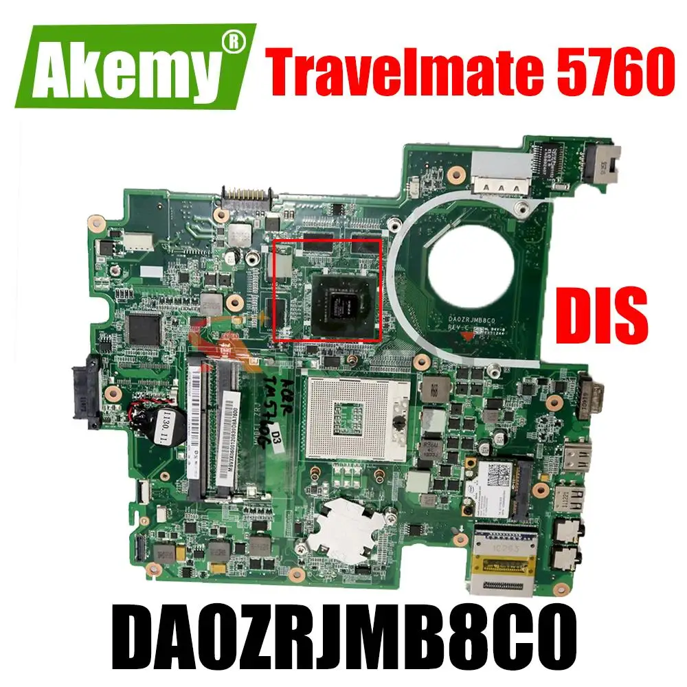 

High Quality MB MBV3W06001 For Acer Travelmate 5760 Laptop Motherboard DA0ZRJMB8C0 PGA989 Integrated DDR3 100% Tested
