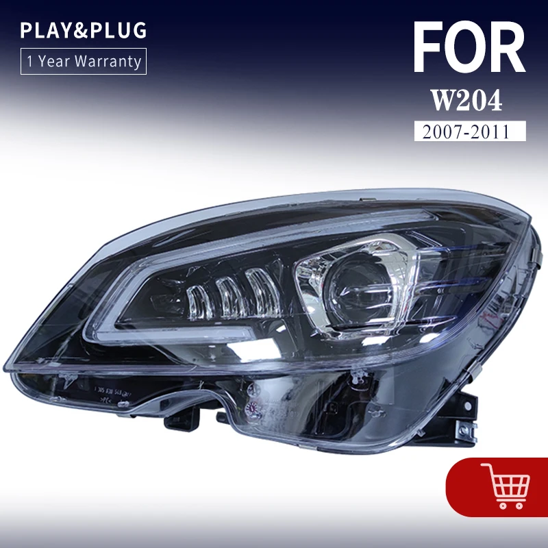

Car Assembly for Benz W204 LED Headlight 2007-2011 Headlights c200 c260 c300 DRL Turn Signal High Beam Angel Eye Projector Lens