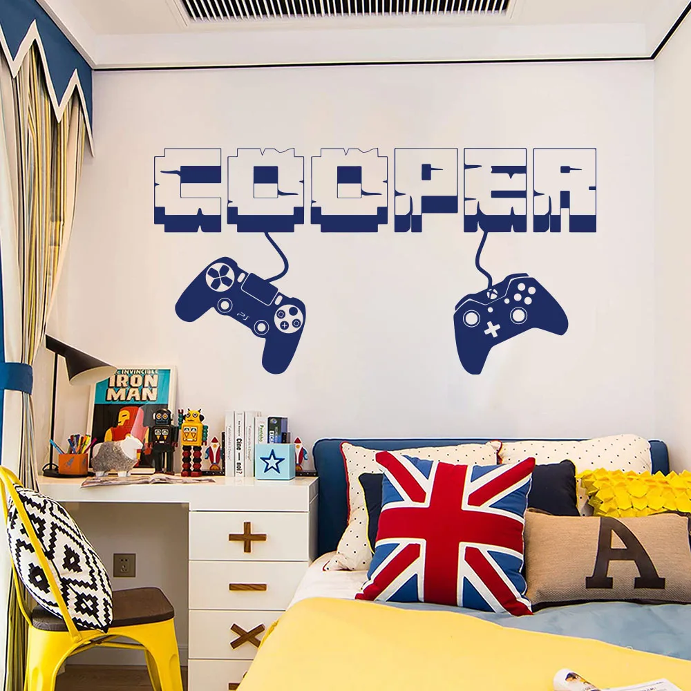 Игровой контроллер с индивидуальным именем джойстик стикер на стену игровая