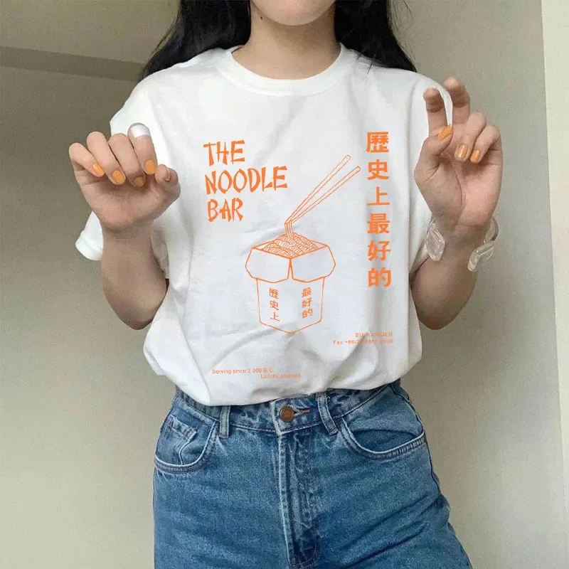 Женская Футболка В Стиле Ретро С Азиатским Пищевым Дизайном Забавный Гранж