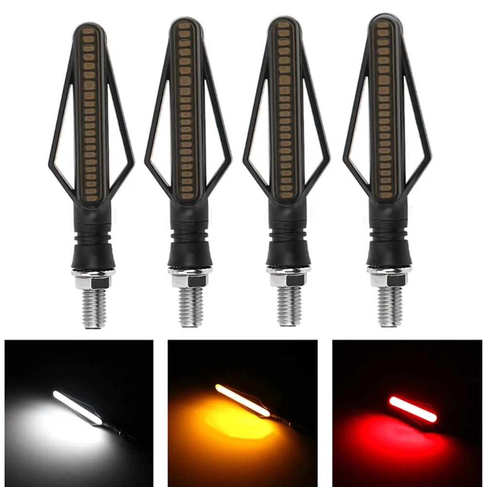 

2 Pack Motorcycle LED Turn Signal Motorcycle Indicator License Plate DRL Motorcycle Flasher Tail Brake Bulb White Yellow Red