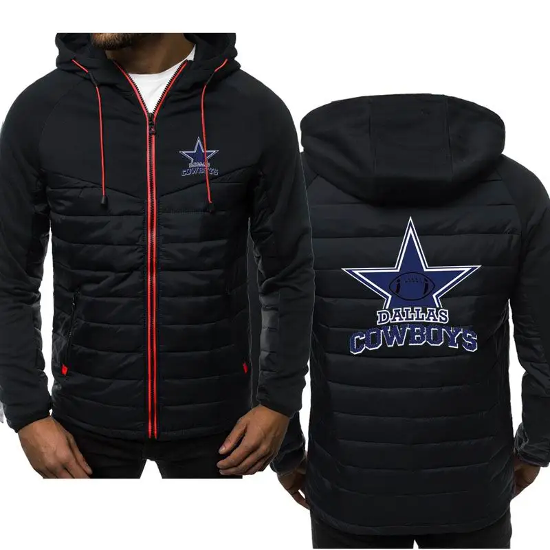 

2022 new spring and autumn long sleeve color zipper hooded men's jacket, COWBOYS car logo printing