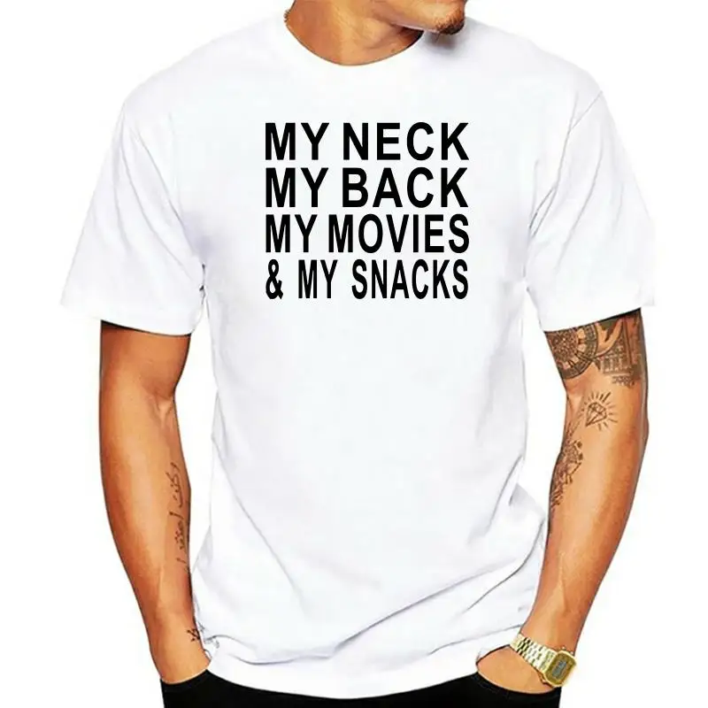 

Футболка с надписью «My neck my back my Films and my закуски»