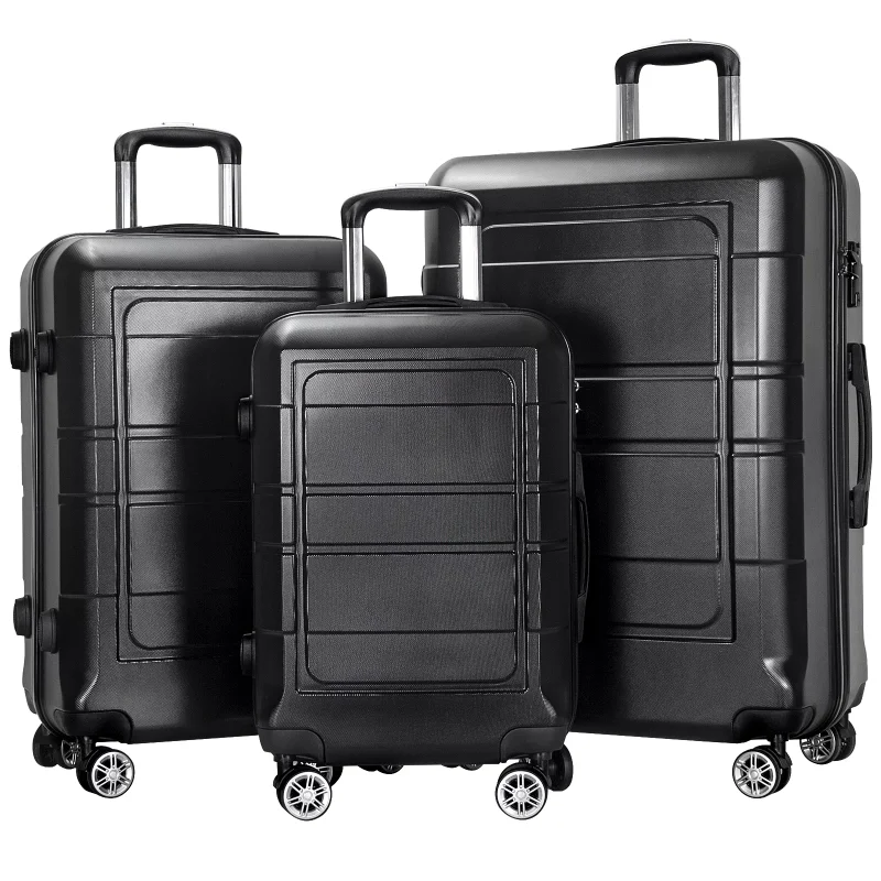 

AEDILYS 3 Piece Suitcase Luggage Set - Black