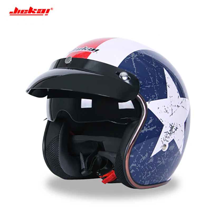 

Motorcycle Vintage sun visor helmet 3/4 Open Face Helmets Casco Moto Jet Scooter Bike Helmet Retro approved Casque Motociclismo