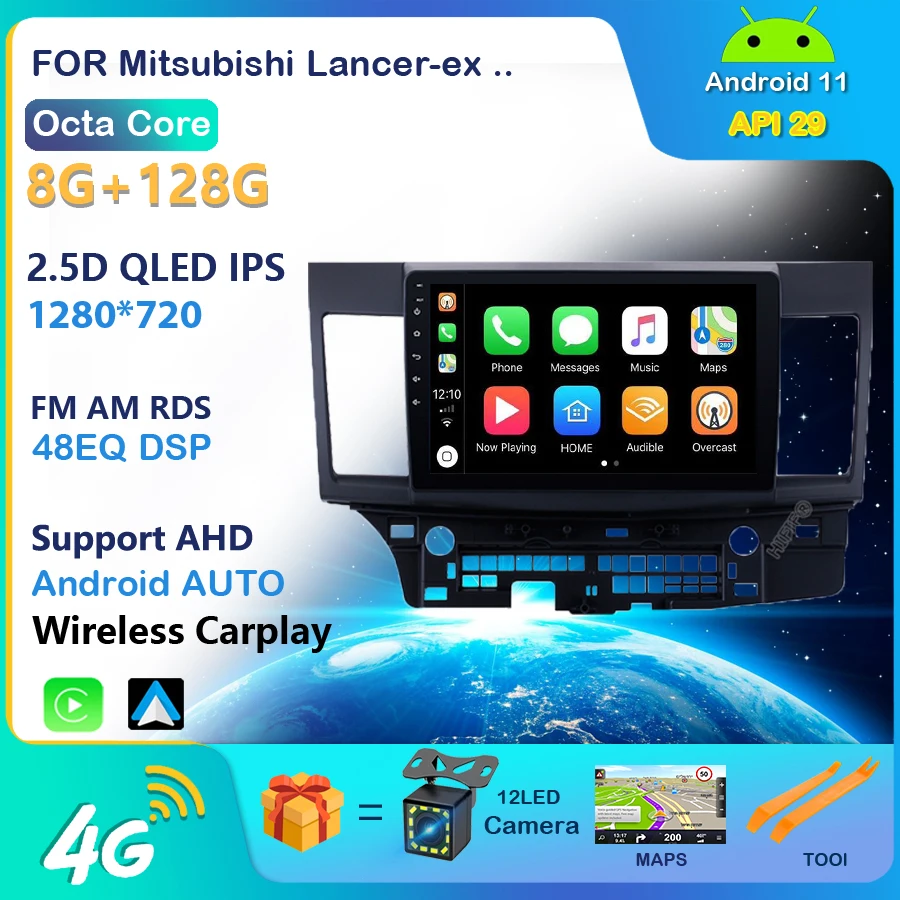 Мультимедийный плеер для Mitsubishi Lancer-ex Android 11 10 1 дюйма GPS-навигация | Автомобили и