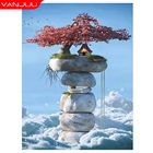 Алмазная живопись 5D, Алмазная мозаика, камень и дерево, полная Алмазная вышивка, пейзаж, сделай сам, Набор для вышивки крестиком стразы, домашний Dec