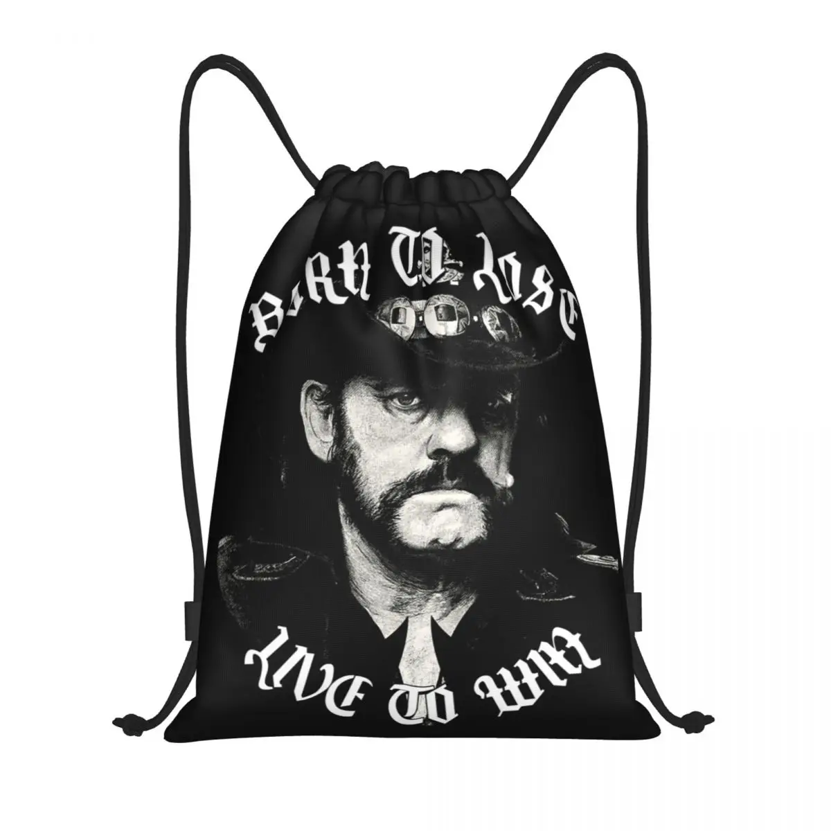 

Rock Singer Lemmys Retro Drawstring Backpack Sports Gym Bag for Women Men King of Spades Training Sackpack