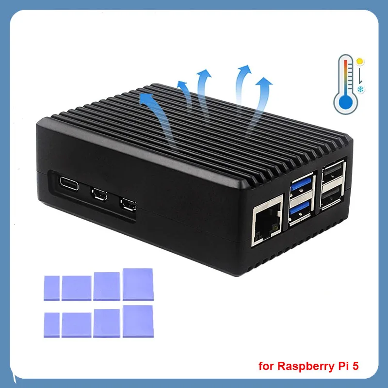 Корпус из алюминиевого сплава с пассивным охлаждением для Raspberry Pi 5