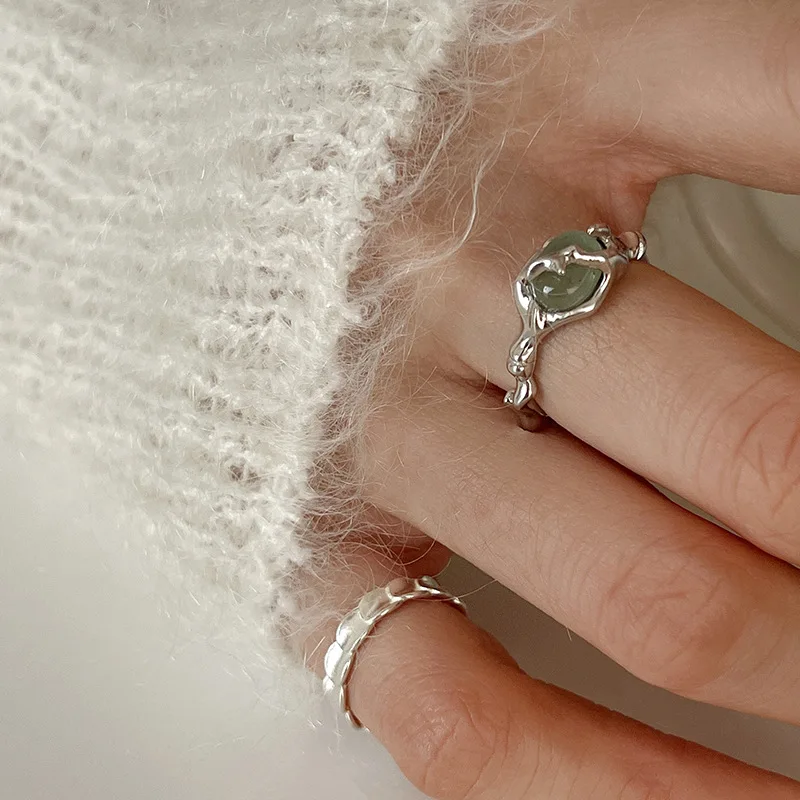 

Женское кольцо из серебра 925 пробы, с бамбуковым нефритом