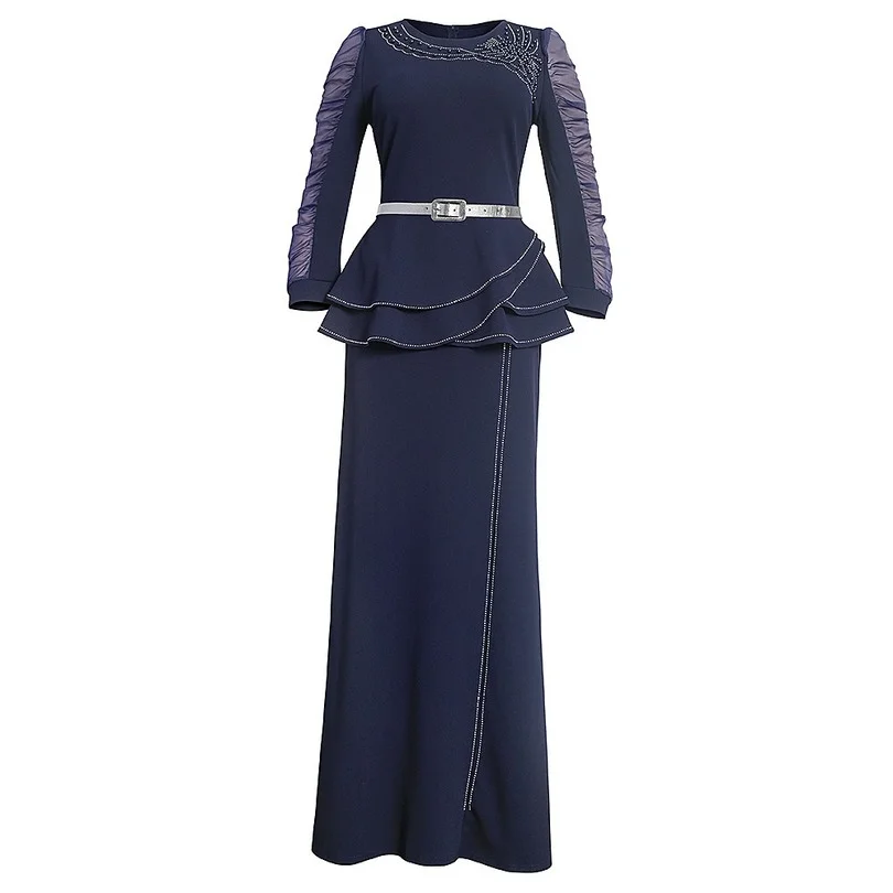 

Ramadan Muslim Party Long Dresses Women With Sashes Plus Size Islam Clothing Abaya African Dresses Robe Musulman Djellaba Femme
