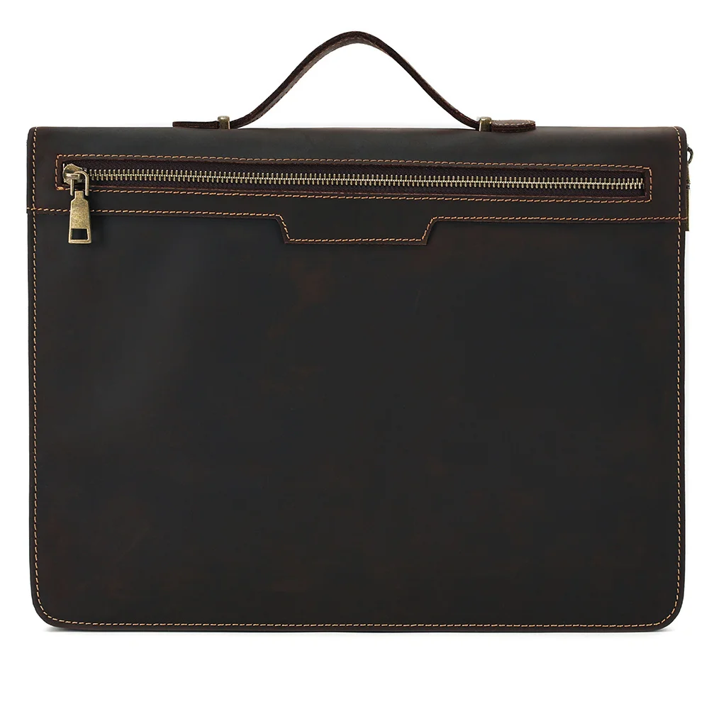 Genuine Leather Men Portable Briefcase Male 13.3" Laptop Handbag Business Multifunction iPad Portfolio Case Document Bag