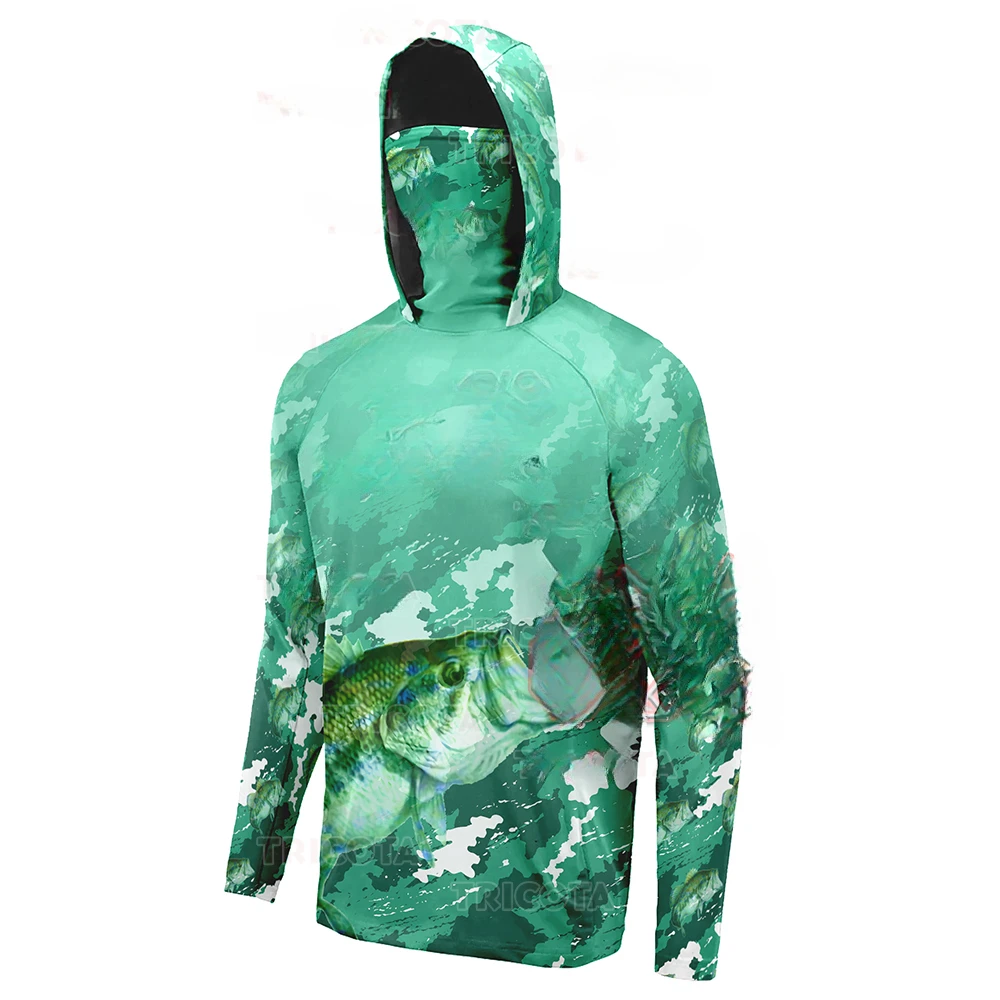 

Fishing Shirts UPF 50+ Mens Hooded Fishing Shirt With Mask UV Hoodie Men Hooded Fishing Shirts Breathable Fishing Hoodie