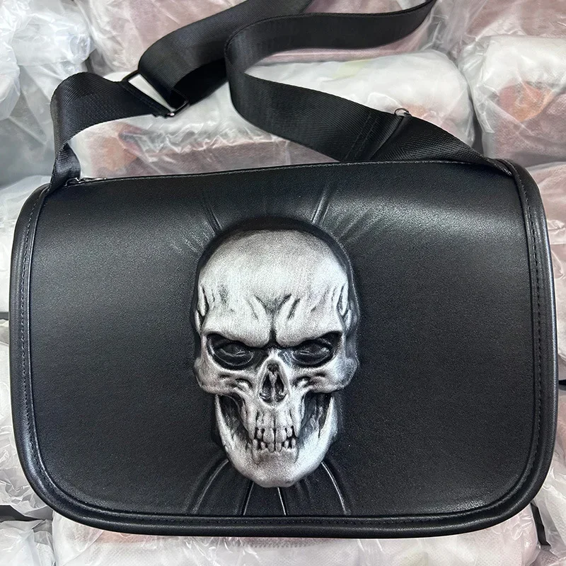 Сумка через плечо с 3D черепом мужская сумка мужские сумки в стиле рок квадратная