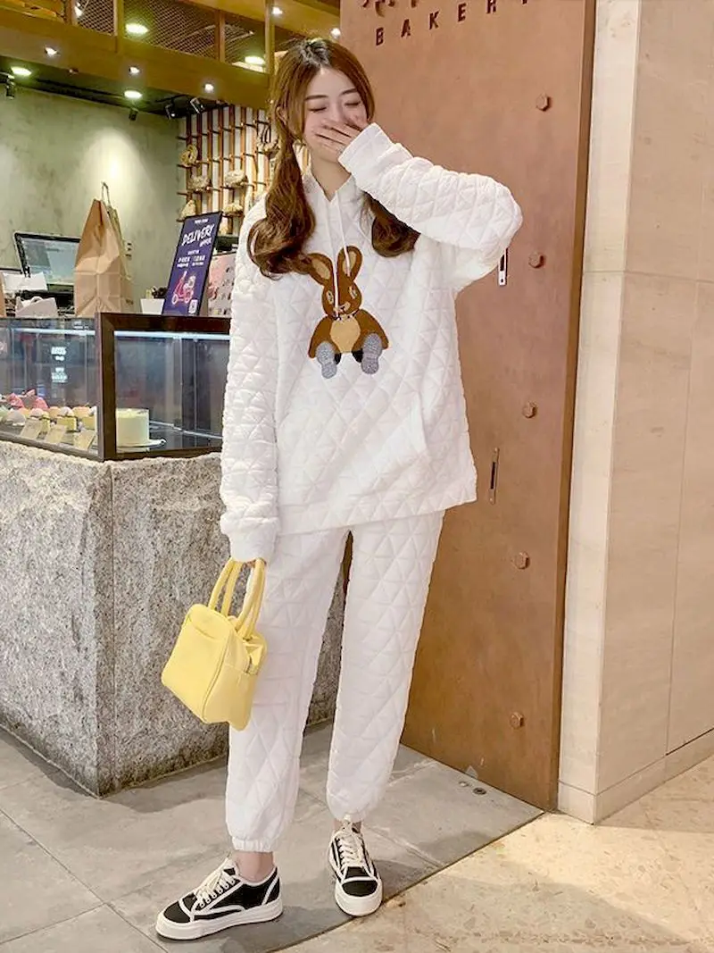 

Woman Set Suit Casual Solid Color Long Sleeved Trousers Sweatshirt Sports Suit 2022 Spring Autumn Street Casual Temperament Sets