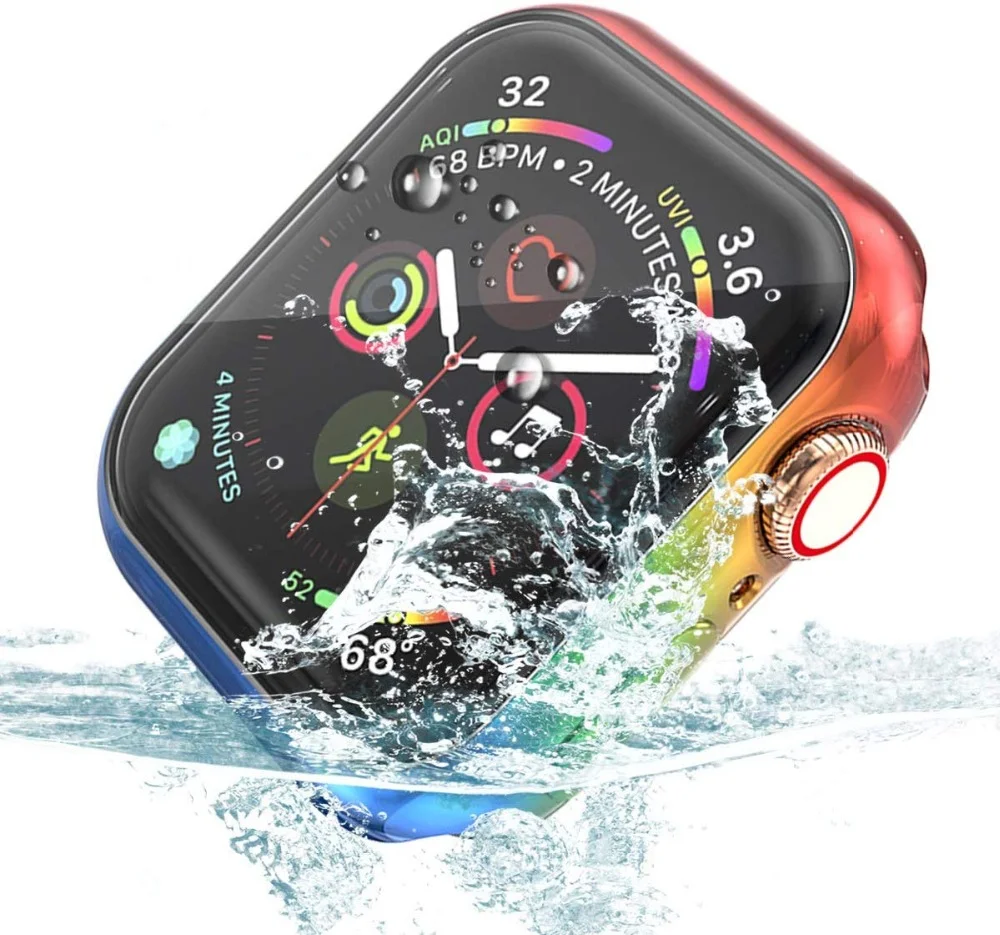 Защитный чехол TPU для Apple Watch 7 45мм 41мм 6 5 SE 44мм 40мм, устойчивый к ударам и царапинам, умный чехол iWatch 3 2 42мм 38мм.