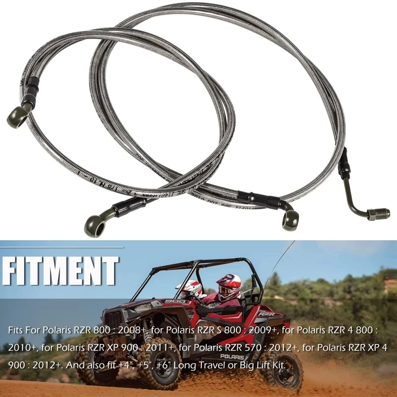 

TENG MILE 1068 Extended Front/Rear Brake Lines Fit for ATV Polaris RZR 800/S 800/4 800/XP 900/570/XP 4 900