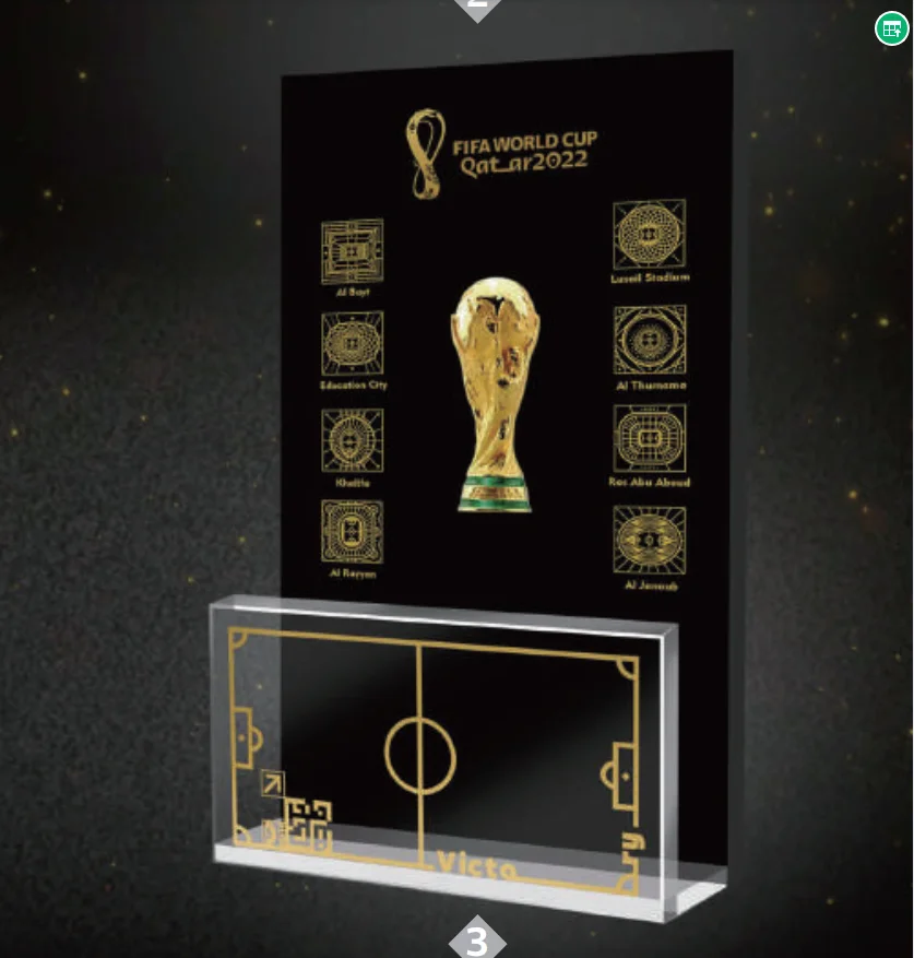 

2022 Qatar world cup gold cup card holder f22-tr-0010