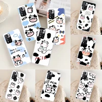 cute cow print phone case for xiaomi redmi note 10 11 pro max 11s 11t 11e 10s 9 9s 9t 4g 5g 8 8t 7 6 5 4 4x cover coque pattern