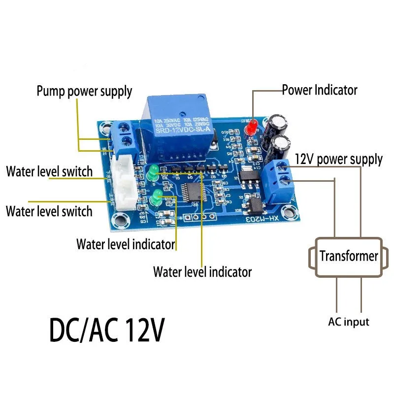 XH-M203 Контроллер уровня воды Автоматический контроллер Переключатель водяного