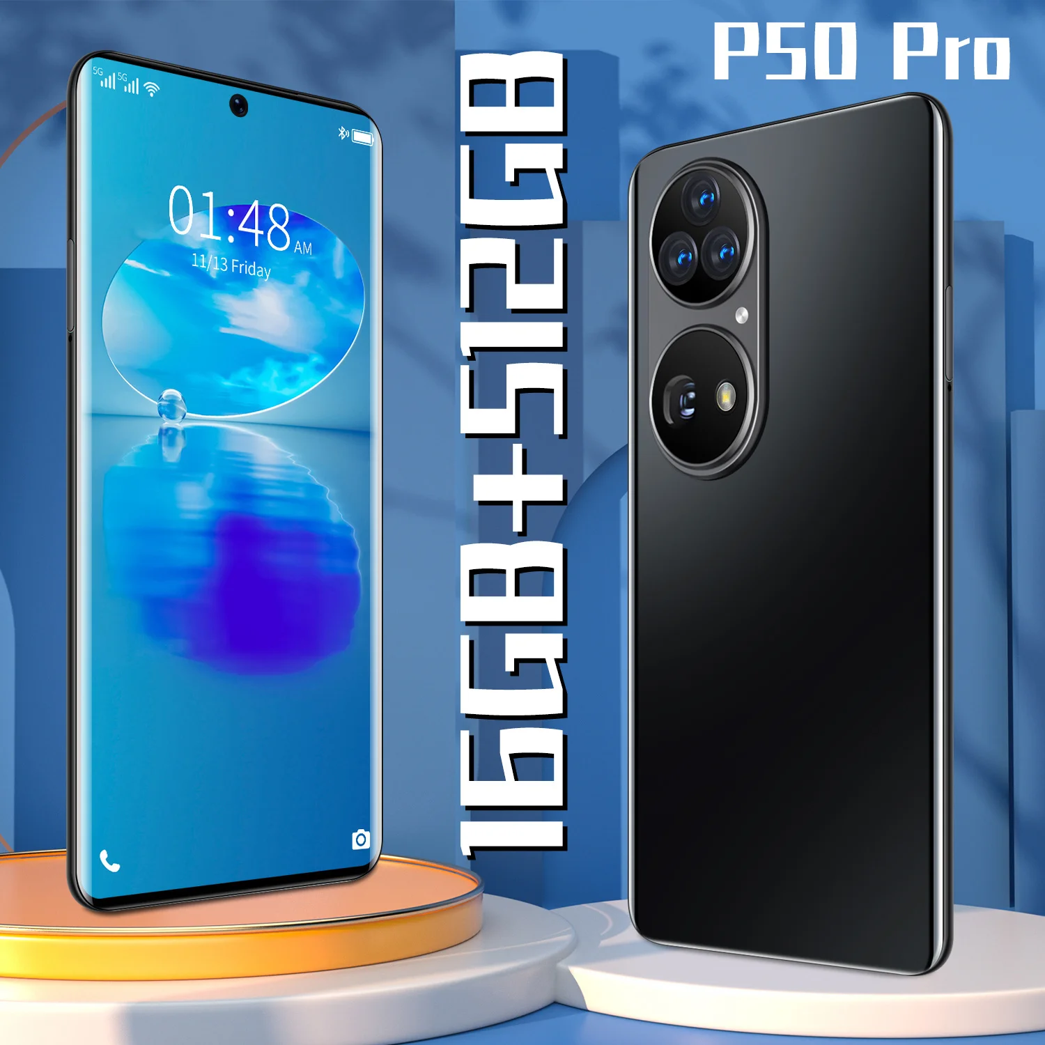 

16G RAM 512G ROM P50 Pro 64MP Face ID Cheap Phones Android Global Version 7.3" Mobile Phones Smartphones Celular Unlocked 2 SIM