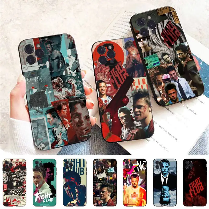 

Fight Club Movie Poster Phone Case For iPhone 6 7 8 Plus 11 12 13 14 Pro SE 2020 MAX Mini X XS XR Back Funda Cover