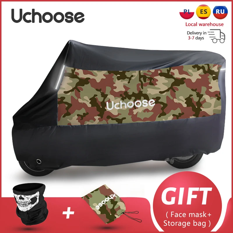 

UV Moto Protector Covers Scooter Uchoose Motorcycle Cover Waterproof Outdoor With Reflective Strips 190T Motorcycle Raincoat