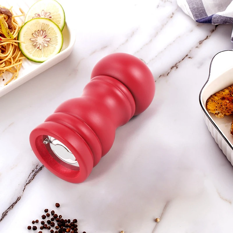 Деревянная Ручная мельница для соли шейкер из твердой древесины с регулируемой