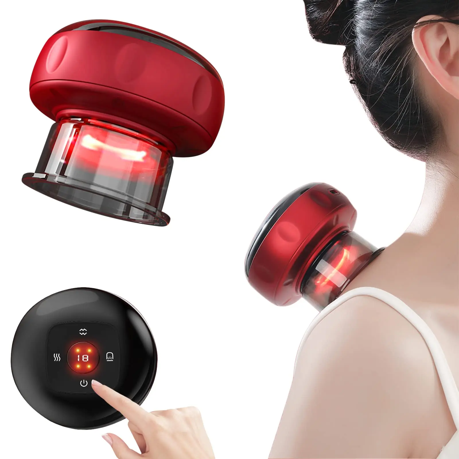 Electric Cupping Set, New Cupping Device with 12 Modes, Suitable for Neck, Shoulder and Back Massage, Scraping and Other Purpose