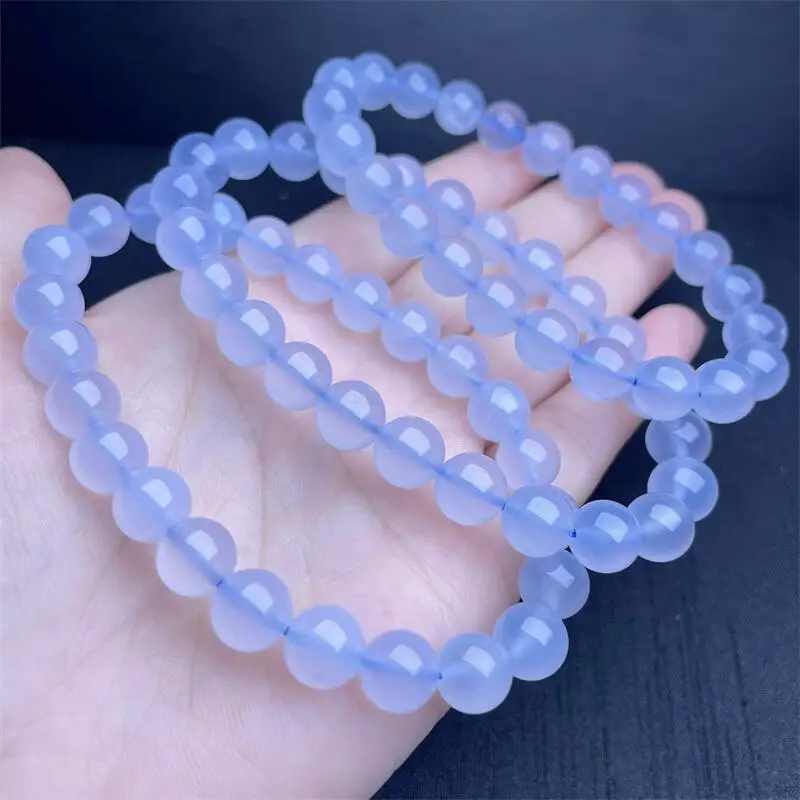 9 мм браслет из натурального голубого кружева и агата Стрейчевые бусины ручной