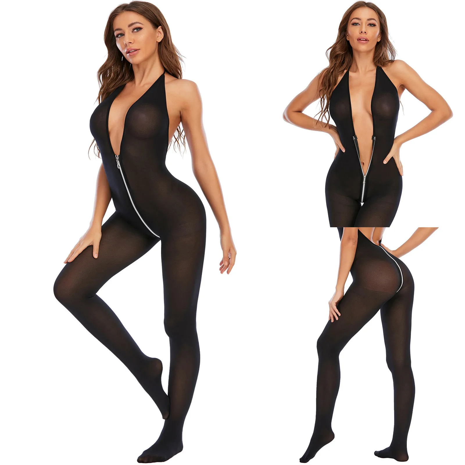 

Женское Эротическое нижнее белье с V-образным вырезом и молнией