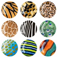 animal texture 30 mm fridge magnet funny animal skin glass dome magnetic refrigerator stickers animal gift home decoration