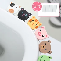 cute cartoon toilet seat lifters avoid touching self adhesive toilet seat lid holder device home bathroom accessories wc supplie