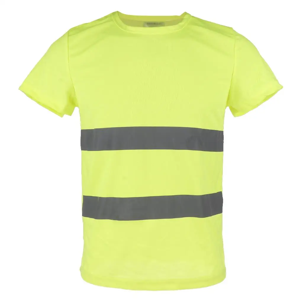 

EN471 Round Neck High Visibility Safety T-shirt for Men with Reflective 360 Degree Reflective Straps Tape Quick Dry Clothing