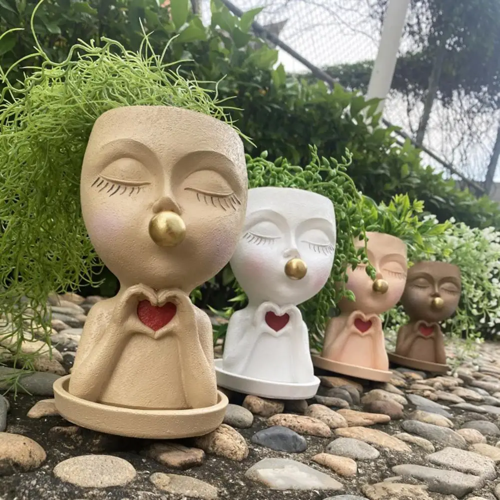 Горшок для выращивания лица с дренажными отверстиями горшок пузырьков комнатных