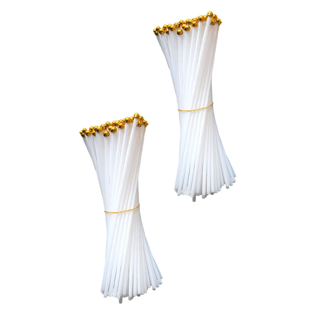 

100 Pcs Hand-held Small Flag Supplies With Flag Caps Sports Competition Supplies (White)